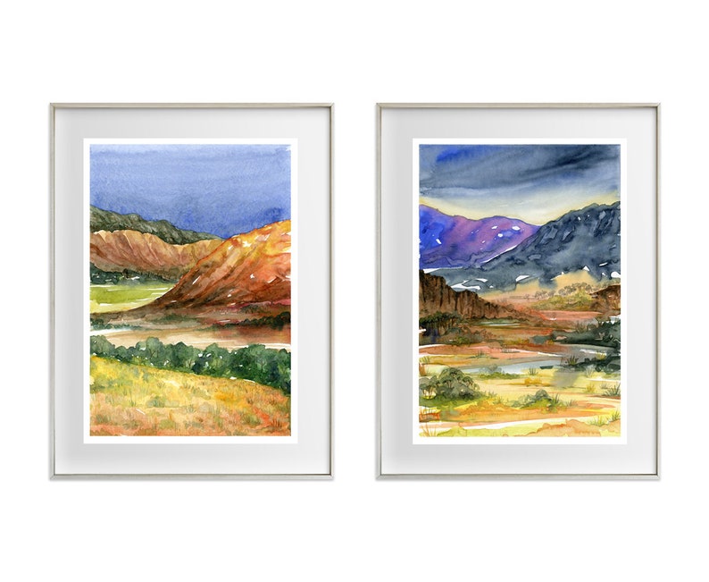 Australian Landscape Art Prints Set of 2 Modern Aussie Etsy Australia