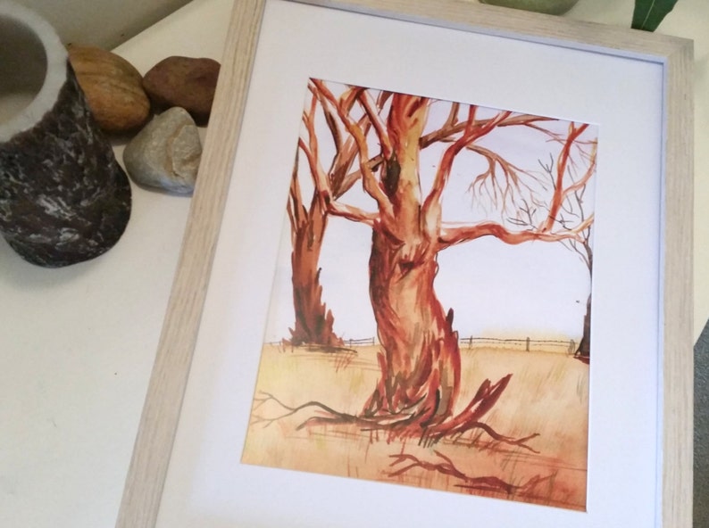 Gumtree Watercolour Art Print Wall Print Australian Etsy Australia