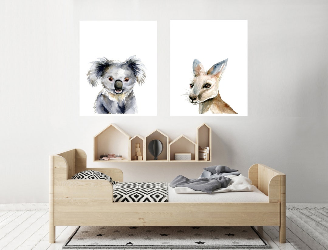 Australian Animals Nursery Art Prints, Set of 2, Gender Neutral Wall ...
