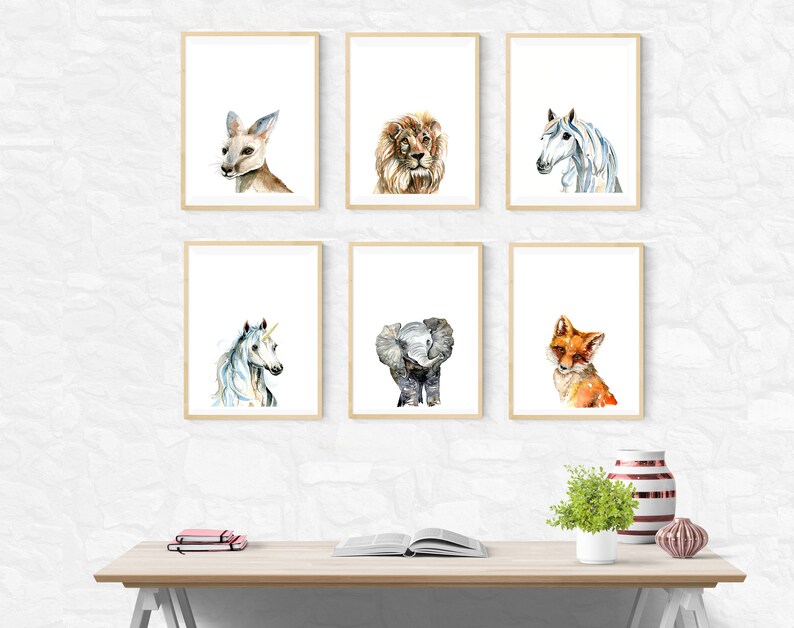 Animal Art Prints / Safari Nursery Art /watercolour Paintings Etsy