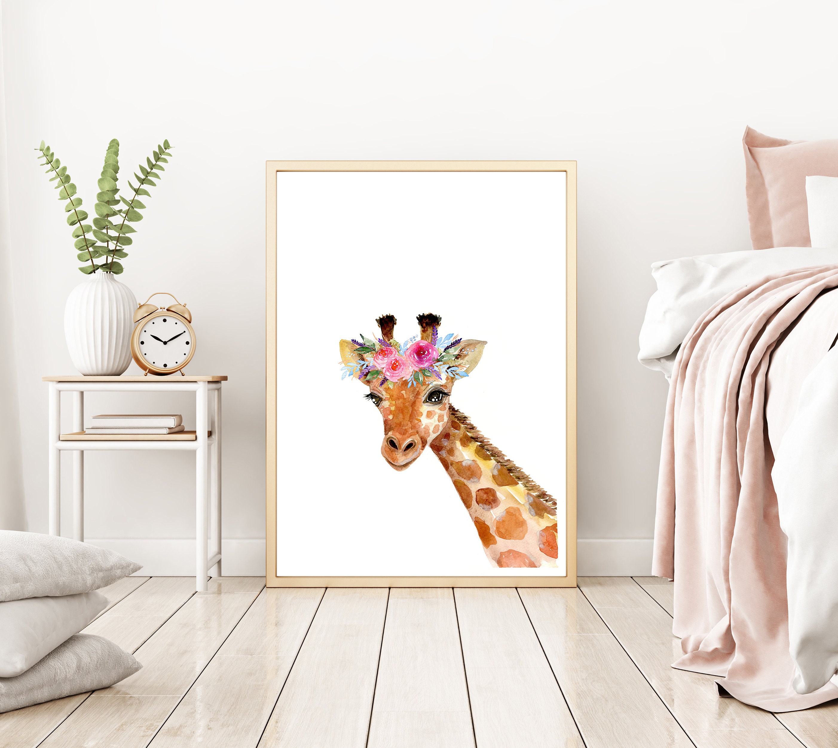 Apicoture – Quadro Decorativo Da Parete Con Giraffa E Stampe Artistiche – Set Da 3 Pezzi, 30x30 Cm Ciascuno – Tela Stampata Ad Alta Definizione, Colorata, Pronta Da Appendere – Per Soggiorno, Camera, Ufficio