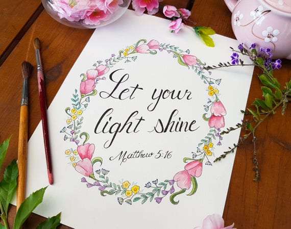 Let Your Light Shine Original Watercolour Painting Matthew | Etsy
