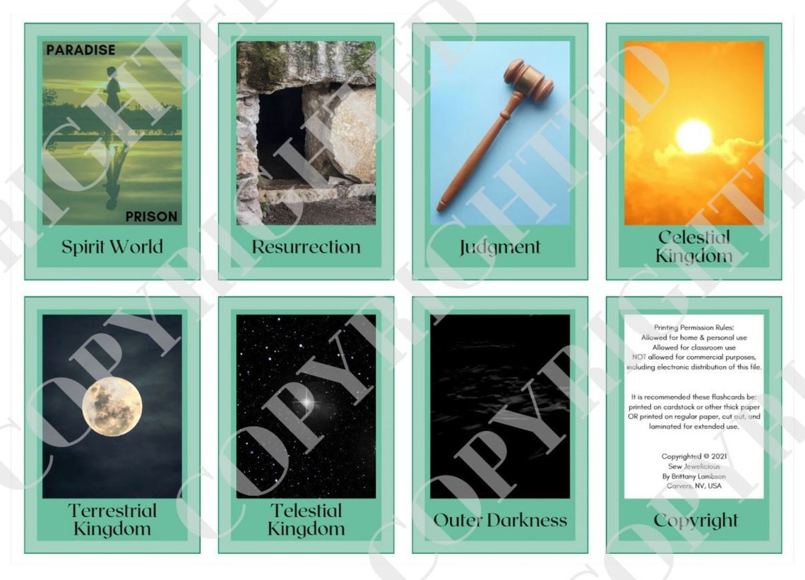 The Plan of Salvation Printable LDS Flashcards - Etsy