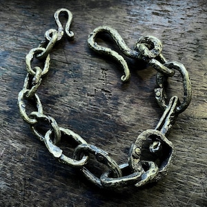 Junk Style Wallet Chain / "Forged and Riveted Brass / Short Type