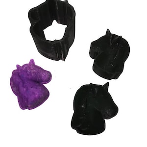 Einfache 3-teilige Einhorn 3D Form für Badebombe oder festes Shampoo