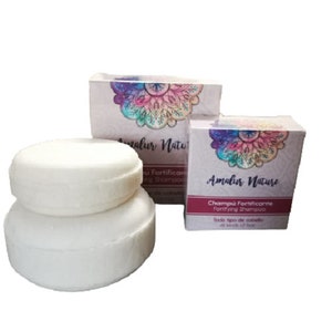 Champú sólido FORTIFICANTE con aceite de ricino  -Sin jabón-sin sulfato-sin sal-vegano-hecho a mano-zero waste-método curly-cruelty free