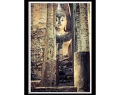 Feng Shui Spiritual Buddha Poster Ptint, Buddha Photography Wall Art Decor Travel Poster - Sitting Buddha of Sukhothai, Thailand
