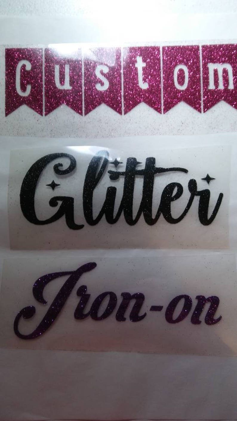 Custom Glitter Iron on Transfers custom iron on transfers-glitter iron on image 1