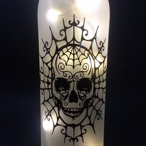 Skull Wine Bottle Light Halloween Decor skull decor Gothic decor image 2