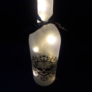 Skull Wine Bottle Light Halloween Decor skull decor Gothic decor image 9