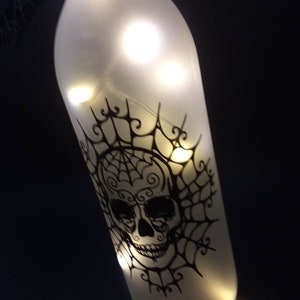 Skull Wine Bottle Light Halloween Decor skull decor Gothic decor image 7