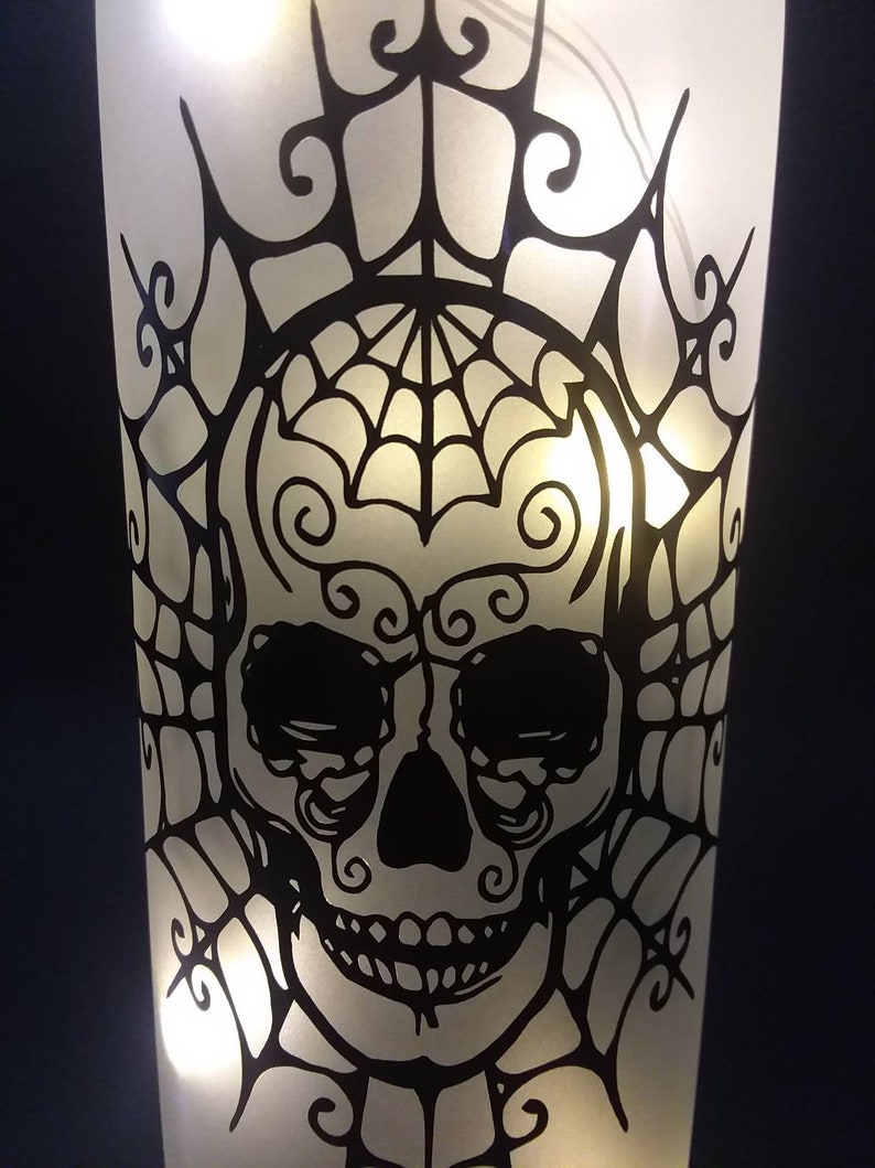 Skull Wine Bottle Light Halloween Decor skull decor Gothic decor image 4