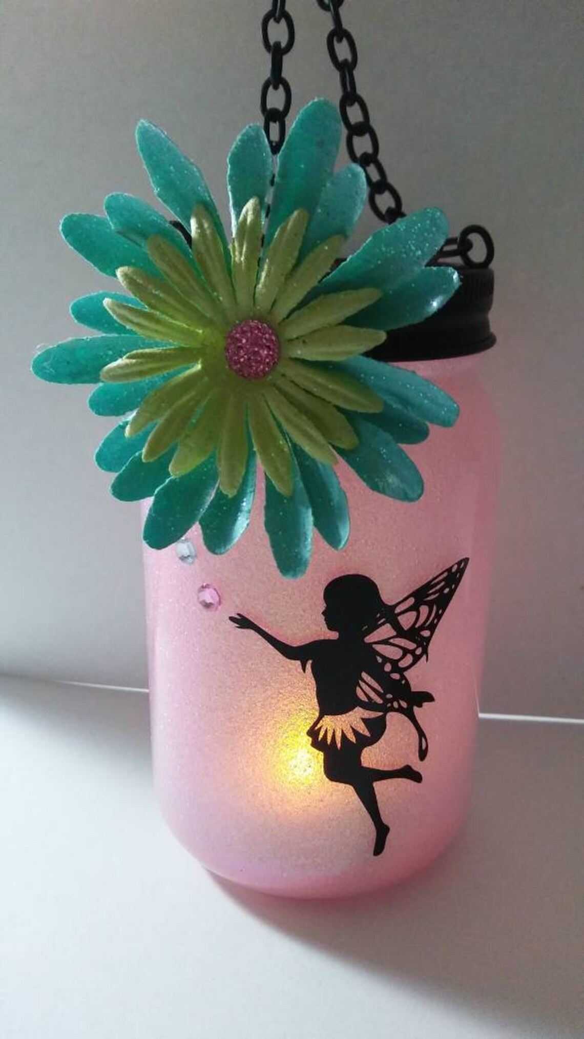 Glitter Fairy Jar Glitter Jar Luminary Fairy Jar Light Etsy