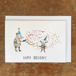 Cartão de aniversário atrevido 'Feliz aniversário!' - Ilustração original de animal por Nana Sakata