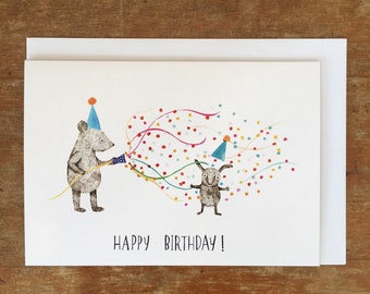 Cheeky Birthday card 'Happy Birthday!' - Original animal illustration by Nana Sakata
