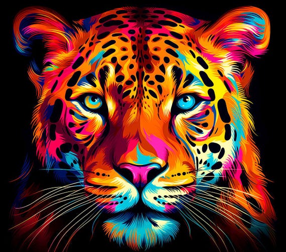 Neon Jungle King uv Tapestry Reactive Blacklight Backdrop Fluorescent Colors Party Decor Psy Wall Hanging Home Design Trippy Tiger Artwork Etsy Canada