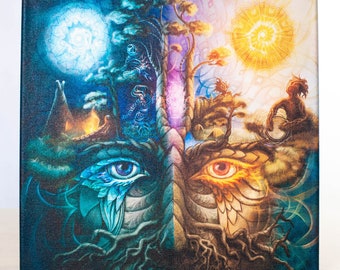 Psychedelic tapestry , day & night  art