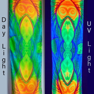 UV active Neon Shawl , Psychedelic Accessories image 2