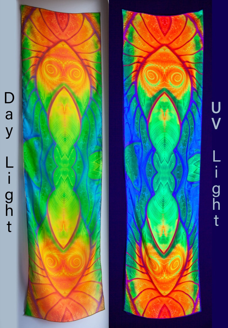 UV active Neon Shawl , Psychedelic Accessories image 2