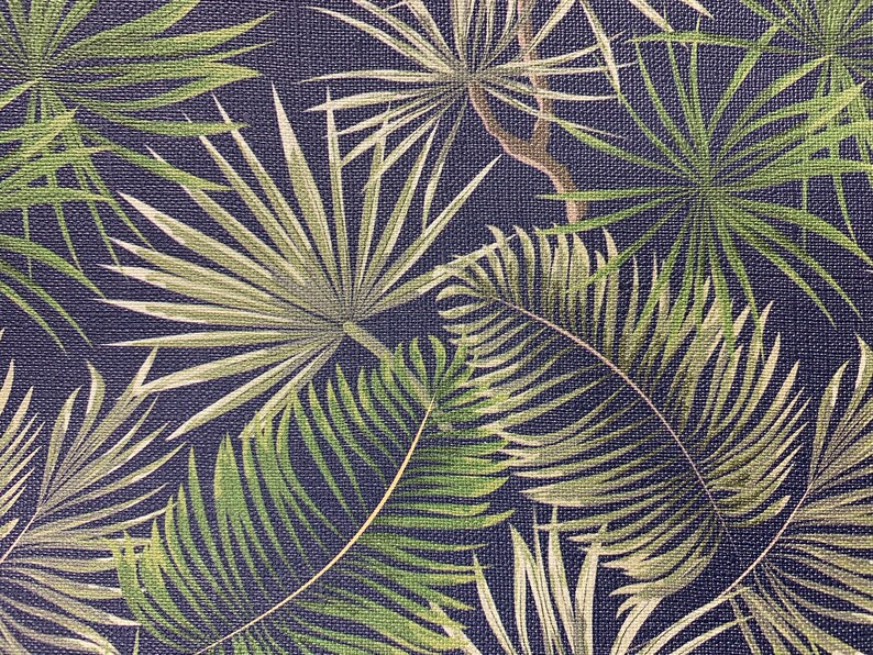 Dark Tropical Navy and Green Adhesive Wallpaper Etsy