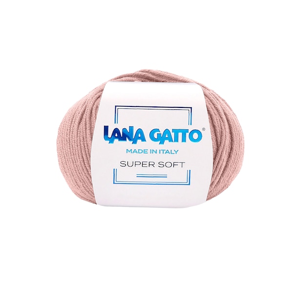 Gomitoli 100% Pura Lana Vergine Merino Extrafine Super Soft per lavoro a maglia, Colori Pastello, 50 gr 125 m.