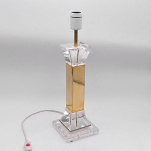 Plexiglass and brass table lamp base