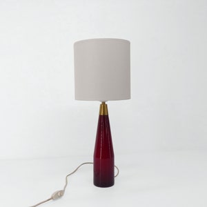 Scandinavian red glass lamp Kastrup Denmark 1960