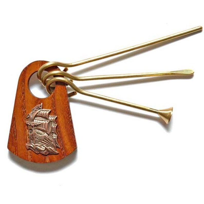 Tobacco smoking pipe cleaning tool Reamer Tamper Brass Wood Etsy