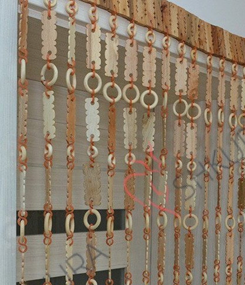 Beaded curtain room divider Handmade wood beaded curtain Etsy