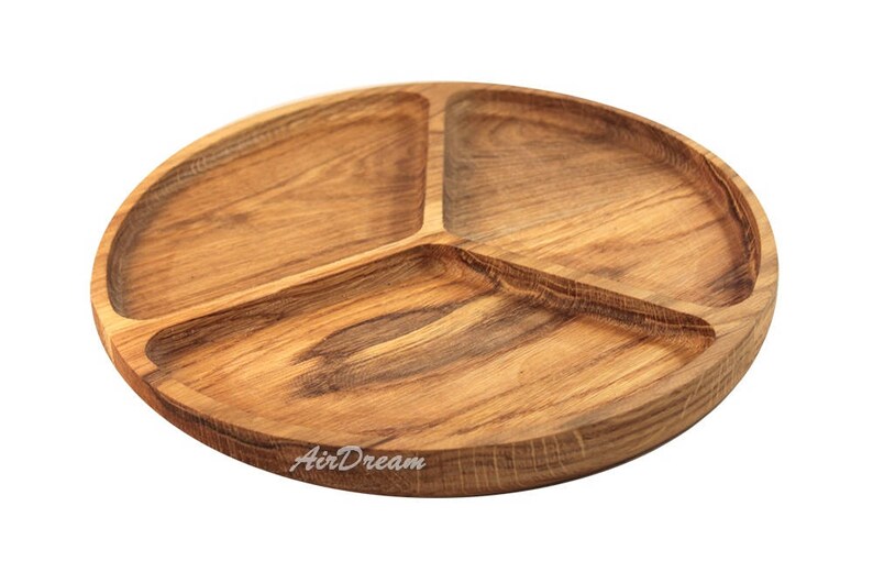 Serving Dish With Dividers Handmade Wooden Plate Large Wooden Etsy