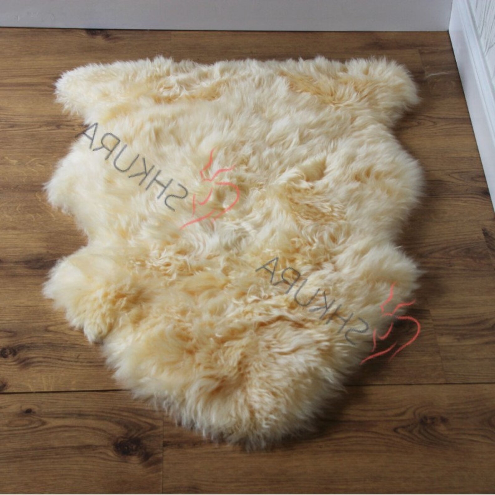 Genuine sheepskin rug 47 x 35 Beige Natural Throw Etsy