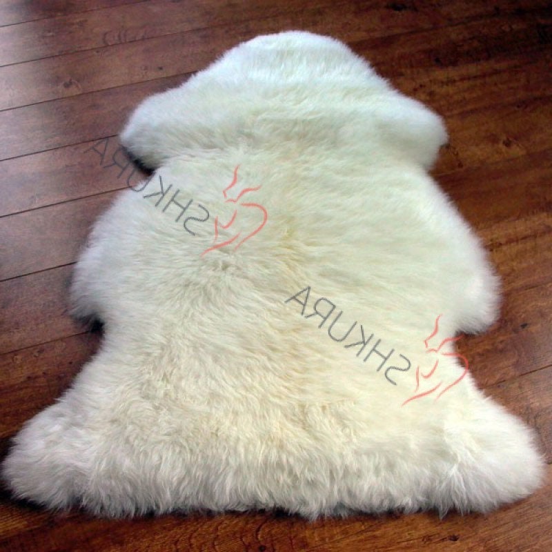 Genuine sheepskin rug 43 x 30 White Natural Throw Etsy