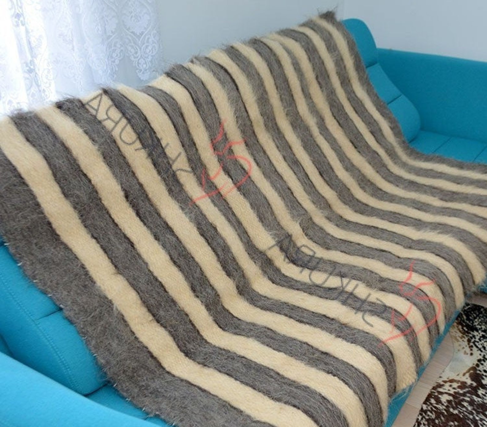 Warm Wool Blanket Large Adult Thick Blanket XXXL Natural Throw Etsy