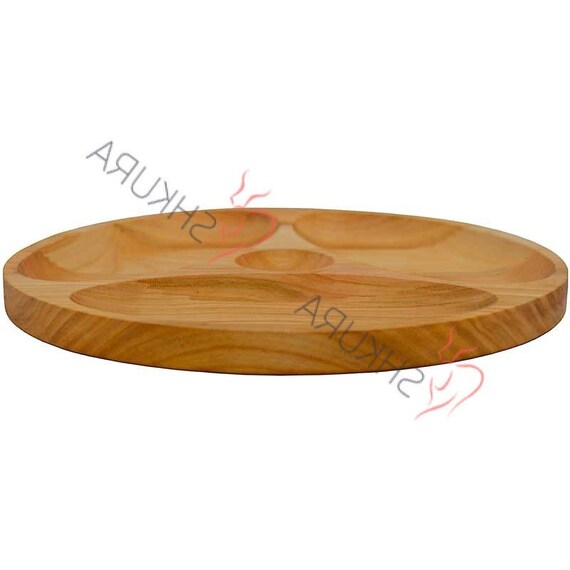 Handmade wooden plate Wood kitchen plate Large wooden serving dish Wood snack plate Serving dish with dividers
