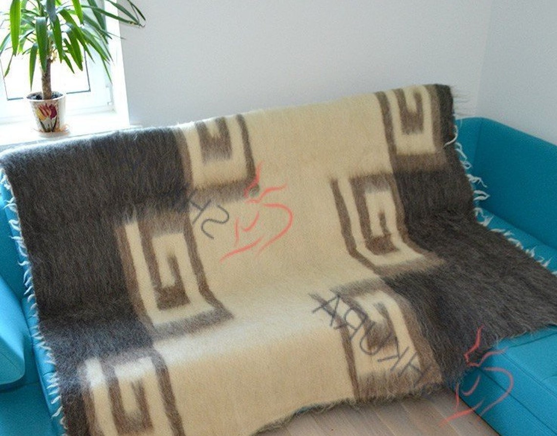 Sheep Wool Blanket Natural Throw Blanket Wool Thick Blanket Etsy