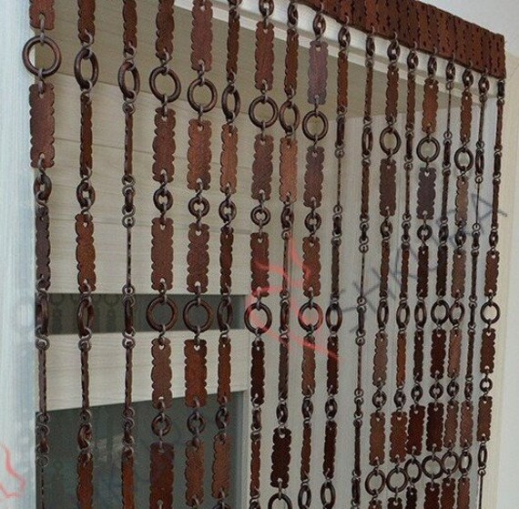 Wooden Beaded Curtain Door Handmade Wood Bead Curtain Doorway Etsy