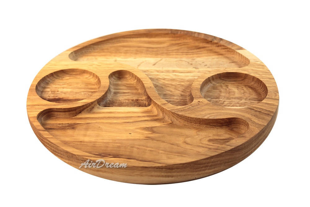 Handmade wooden plate Serving dish with dividers Large wooden Etsy