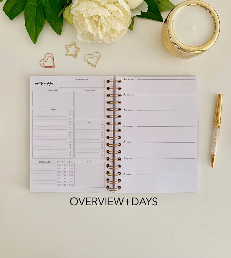 20222023 Weekly Planner Academic Diary Hourly Planner Etsy