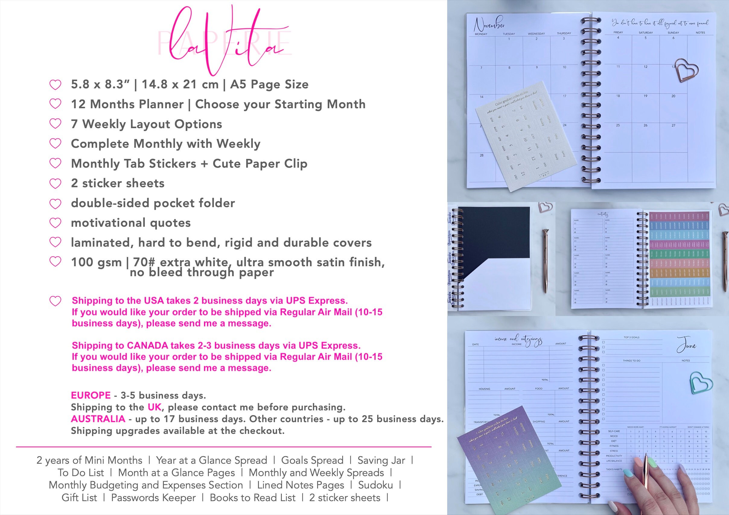 Personalised Planner 20232024 Planner Custom Planner Etsy Australia