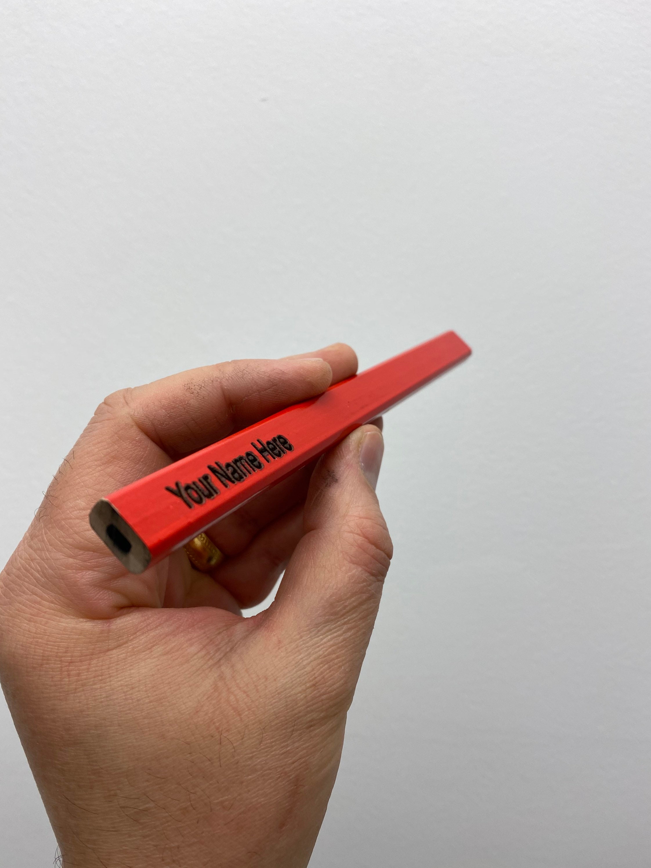 Personalised Carpenter Pencils Custom Thick Red Pencil Etsy UK