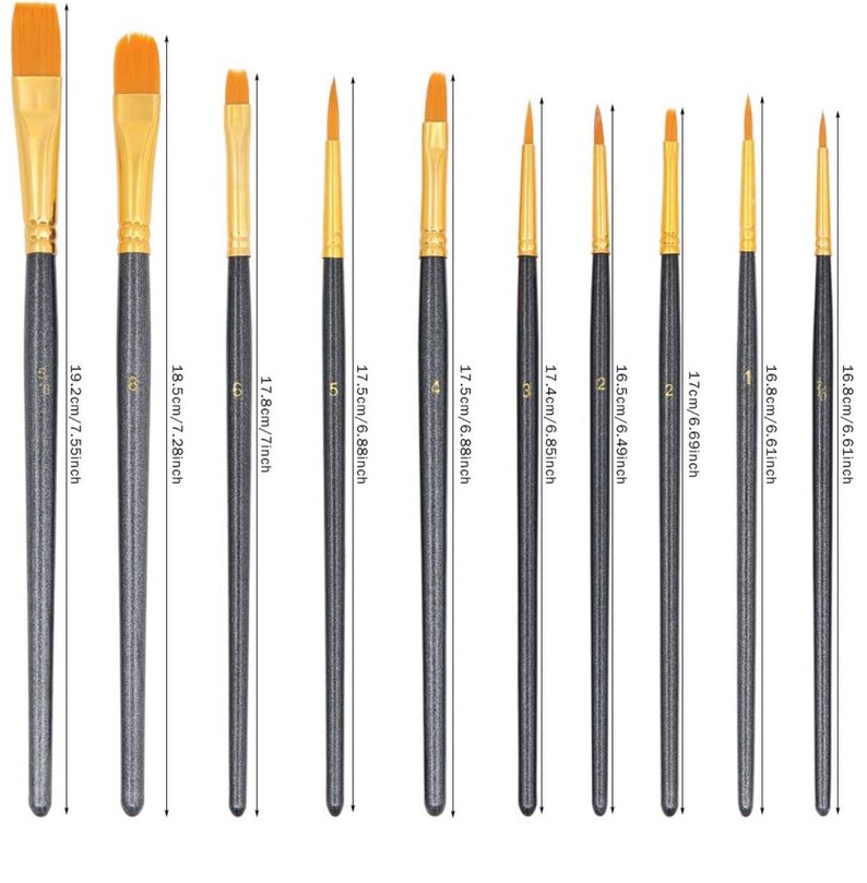 Personalised artist paint brushes custom set of 10 unique and Etsy