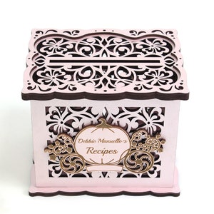 Caja de recetas de madera personalizada, regalo de boda personalizado, regalo de cocinero, reliquia, regalo de Navidad, regalo del Día de la Madre, decoración de cocina, despedida de soltera