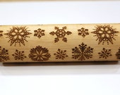 SNOWFLAKE 1 Engraved Embossed Rolling Pin, Dough Roller, Embossing Rolling Ping, Christmas Gift, Christmas Pattern Roller