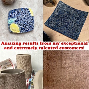Rolling Pin Embossed Sicilian Majolica Lemon Gingerbread Shortbread Cookies, Christmas Gift, Engraved For Clay image 6
