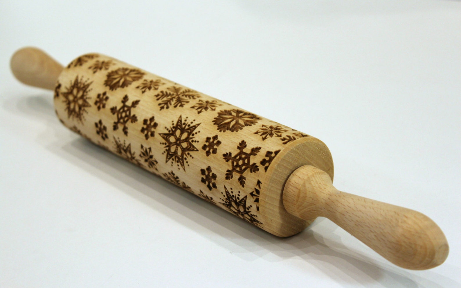 SNOWFLAKE Embossing Rolling Pin Christmas Gift Cookie Stamp Etsy