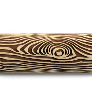 Wood Texture Embossed Rolling Pin, Clay Stamp, Pottery Roller, Ceramic Tool, Christmas Gift, Textured Cookie image 4