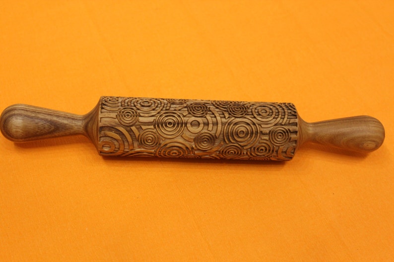 Engraved Rolling Pin GEOMETRIC Embossed Embossing Rolling Etsy