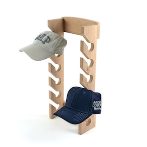 Woodworker Baseball Cap Rack 12 Baseball Hat Organizer, Wall Hat Rack, Solid Wood, Entryway Storage ...