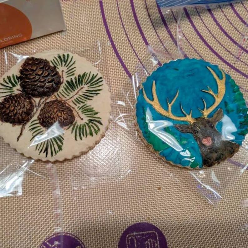 Molde para galletas, molde para springerle con piñas, estampador de galletas de madera, cortador de galletas navideñas, pan de jengibre, speculaas, molde de arcilla, regalo imagen 10