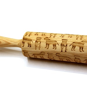 Embossing Rolling Pin DOG AMERICAN BULLDOG , Engraved Embossed Rolling Pin, Pattern Roller, Dough Roller, Laser Engraved, Christmas Gift
